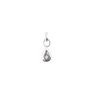 SILVER CHUNKY TEARDROP CHARM
