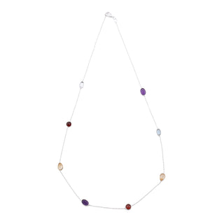 SILVER BEZEL NECKLACE