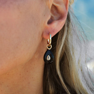 LARGE GOLD ONYX STONE CHARM (PAIR)