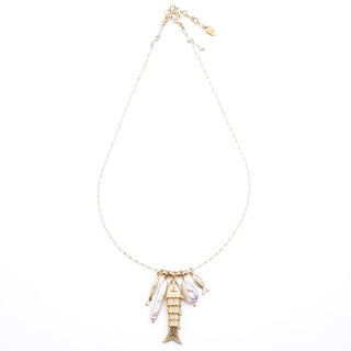 WHITE SILK CORD NECKLACE