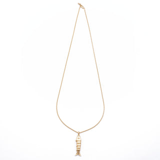 ARTICULATED FISH CHARM NECKLACE