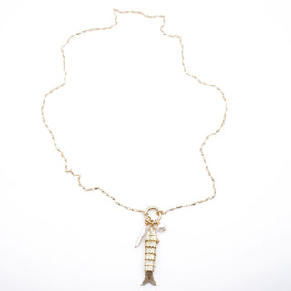 PEARL LONG FISH NECKLACE