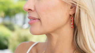 RED SWIMMING EARRINGS