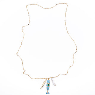 AQUA FISH LONG NECKLACE