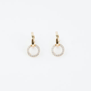 GOLD CUBIC ZIRCONIA HOOP HUGGIES