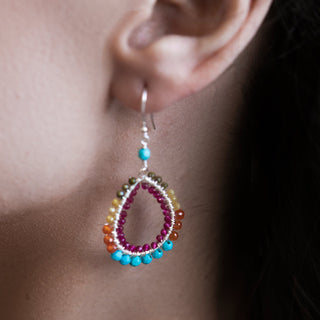 BLOCK WRAPPED SILVER EARRINGS