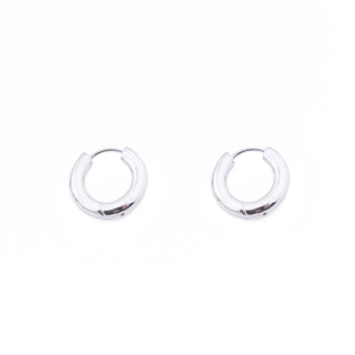 SILVER MEDIUM CHUNK HOOP HUGGIES