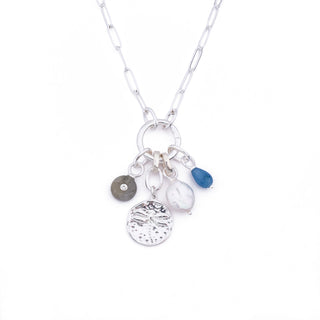 SILVER BLUE STONE CHARM