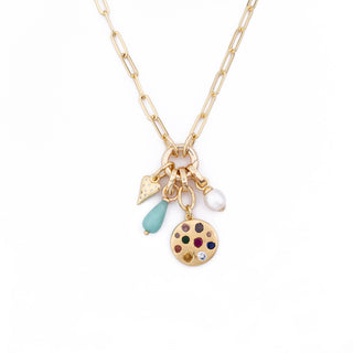 GOLD MULTI GEMSTONE CHARM