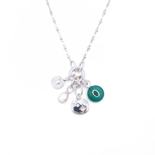 SILVER CUBIC ZIRCONIA COIN CHARM