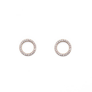 GOLD DOUBLE CZ RING HUGGIE CHARM (PAIR)