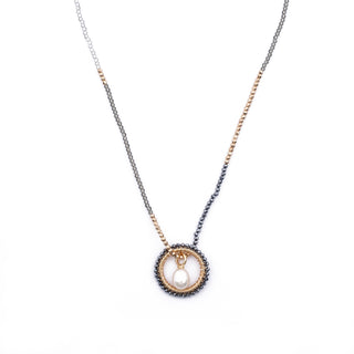 GOLD BLACK HAYLEY NECKLACE (WITH PEARL CHARM)
