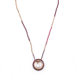 GOLD WINTER PINK HAYLEY NECKLACE (WITH PEARL CHARM)