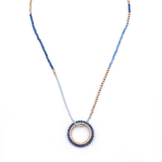 GOLD SUMMER BLUE HAYLEY NECKLACE