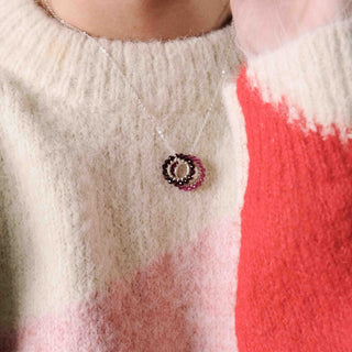 SILVER GEM RING CHARM - GARNET