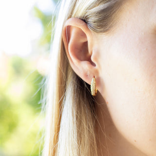 GOLD HALF CUBIC ZIRCONIA HUGGIES