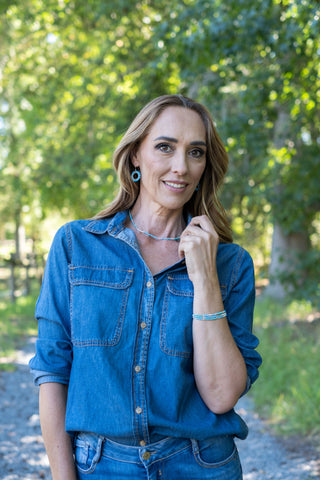 TURQUOISE AND PEARL GEMSTONE NECKLACE