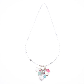 SILVER CLUSTER FOB NECKLACE