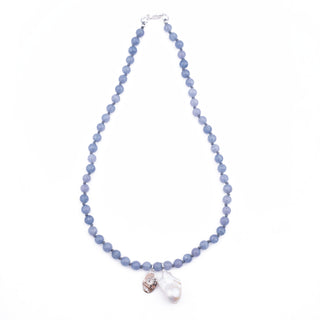 PERIWINKLE AGATE BOBA BEAD NECKLACE
