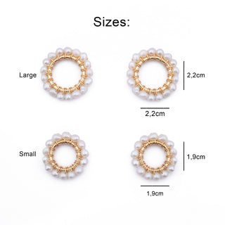 GOLD GEM RING CHARMS - FRESHWATER PEARLS