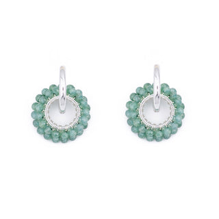 SILVER GEM RING CHARM - GREEN QUARTZ