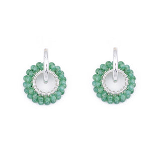 SILVER GEM RING CHARM - EMERALD QUARTZ
