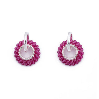 SILVER GEM RING CHARM - PINK TOURMALINE