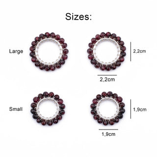 SILVER GEM RING CHARM - GARNET