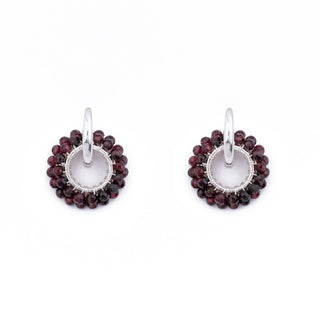 SILVER GEM RING CHARM - GARNET