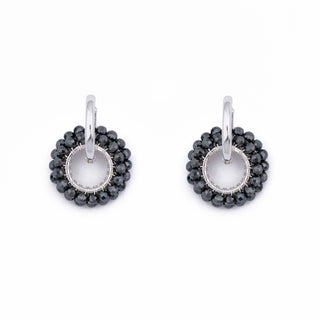 SILVER GEM RING CHARM - HEMATITE