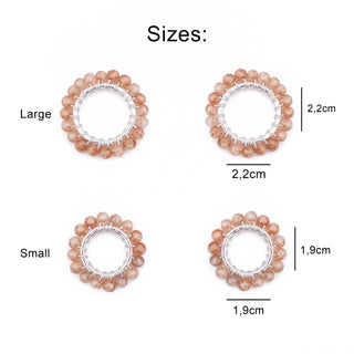 SILVER GEM RING CHARMS - CHAMPAGNE QUARTZ