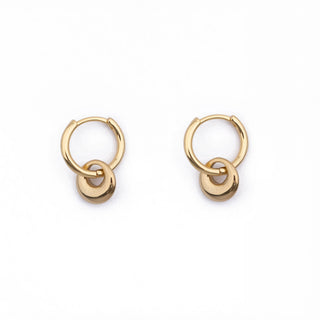GOLD BABY NUGGET HUGGIE CHARM (PAIR)