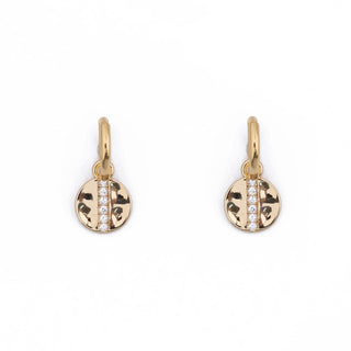 GOLD SPLIT COIN HUGGIE CHARM (PAIR)