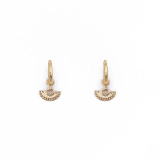 GOLD FAN HUGGIE CHARM (PAIR)