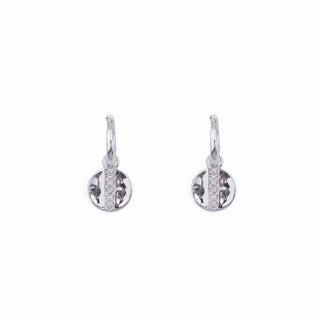 SILVER SPLIT COIN HUGGIE CHARM (PAIR)