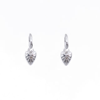 SILVER HEART HUGGIE CHARM (PAIR)