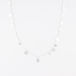 BRUSHED SILVER DISC NECKLACE