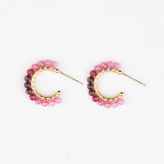 PINK TOURMALINE OMBRE HOOP