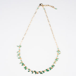 GREEN APATITE OMBRE CLUSTER NECKLACE