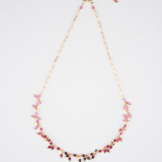 PINK TOURMALINE OMBRE CLUSTER NECKLACE