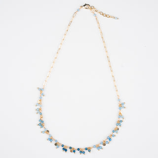 BLUE TOPAZ OMBRE CLUSTER NECKLACE
