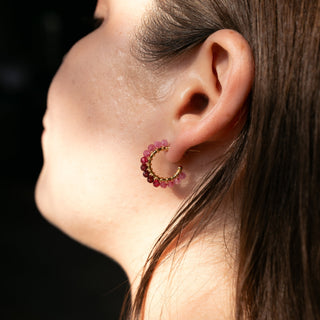 PINK TOURMALINE OMBRE HOOP