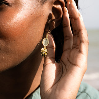 PHRENITE CASCADING BEZEL EARRING