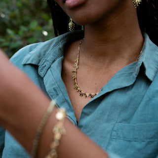 PERIDOT OMBRE CLUSTER NECKLACE