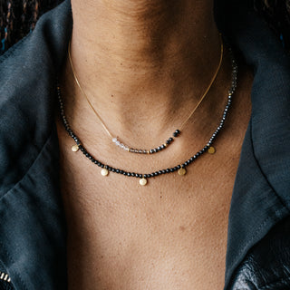 ONYX OMBRE DISC NECKLACE