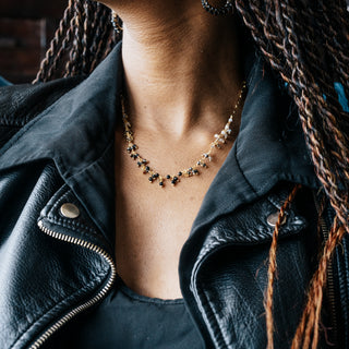 ONYX OMBRE CLUSTER NECKLACE