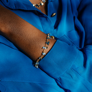 BLUE TOPAZ OMBRE CLUSTER BRACELET