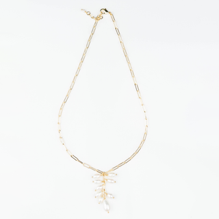 T-BAR CLUSTER PEARL NECKLACE