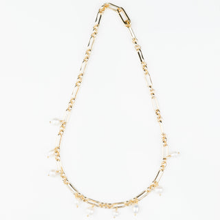 PAPERCLIP PEARL NECKLACE