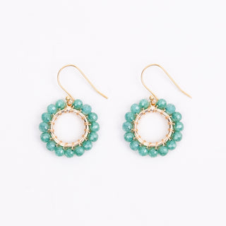 SMALL ROUND GEM EARRINGS